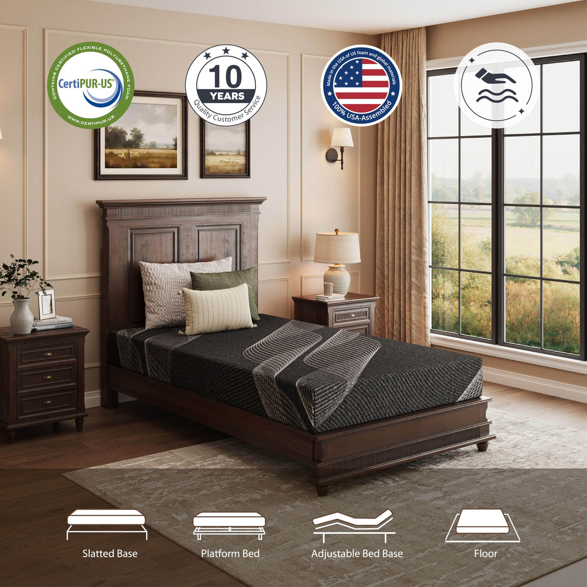 Twin Size 6 Inch Gel Memory Foam Mattress Z55928