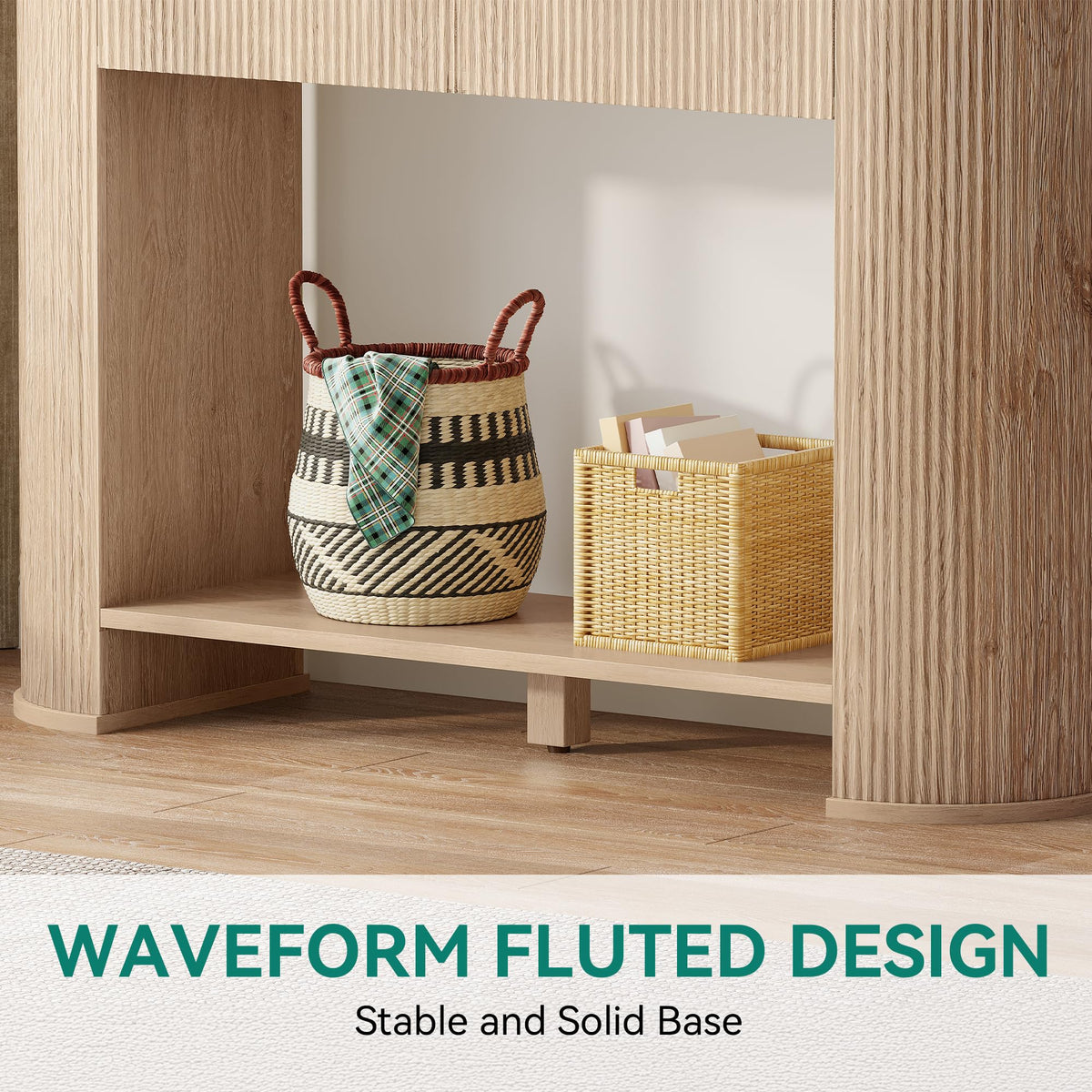47.2" Oak Console Table with 2 Drawers & Shelf S85473