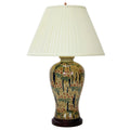 25" Glazed Bamboo Blossom Vase Lamp O14536