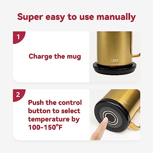 Gold 14 oz Self-Heating Coffee Mug with Lid B919