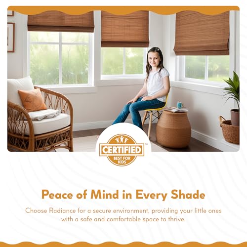Cordless Bamboo Roman Shades - Driftwood - 28.5 in. W x 64 in. L A826388