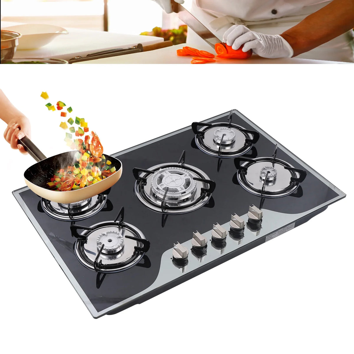 5 Burners Tempered Glass Gas Cooktop W31989