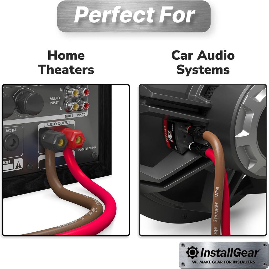16 Gauge AWG 100ft Speaker Wire Cable Red/Black Pack of 2 I532