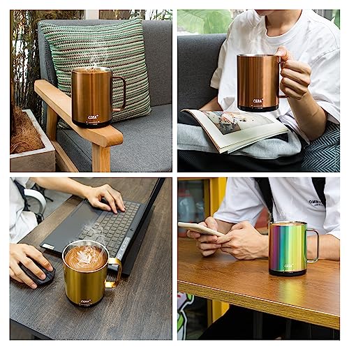 Gold 14 oz Self-Heating Coffee Mug with Lid B919