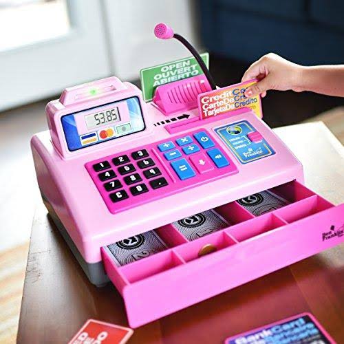 Talking Cash Register Kit with Play Money and Store Set in Red Toy L308