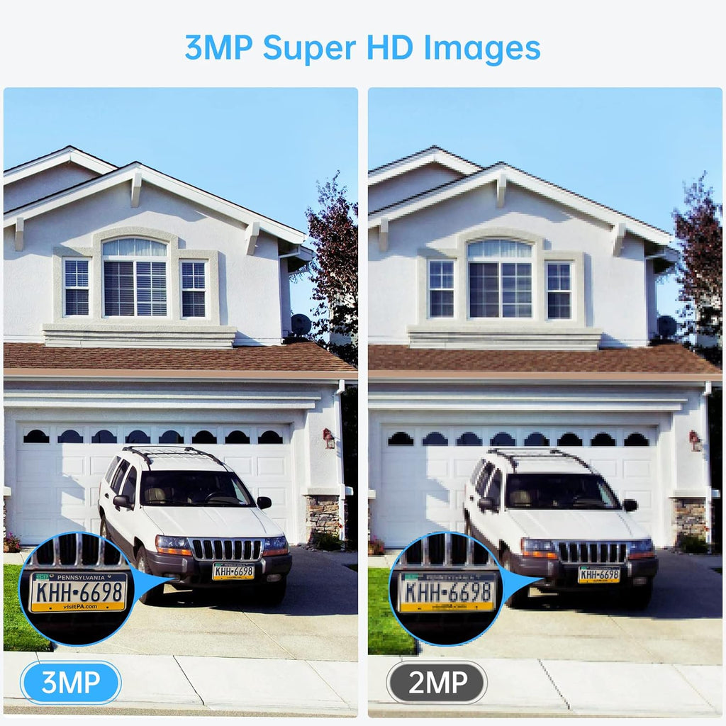 3MP Wireless Security Camera System with Audio, 8CH NVR Kits, 4pcs 3MP Indoor Outdoor WiFi IP Cameras, Night Vision, AI Human Detection Q303