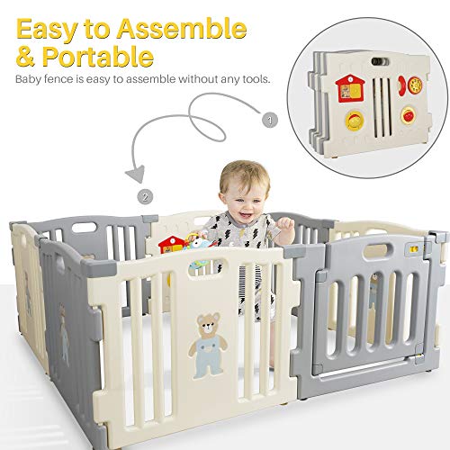 8 Panel Baby Playpen (Blue) P194597