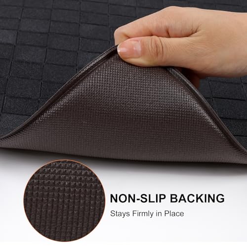 Grey Cushioned Anti Fatigue Kitchen Mats 2 PCS, 17.3"x 28"+17.3"x 47" Y45084