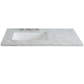 37 Inches White Carrara Top Rectangle Left Sink D12391