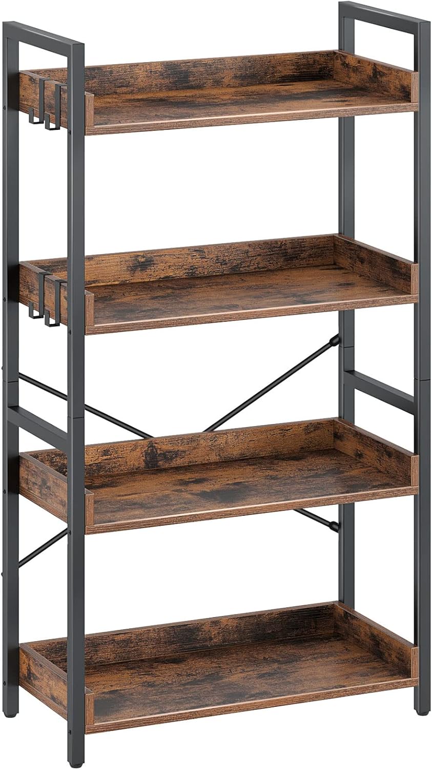 4 Tier Wood Bookshelf with Open Shelves X168