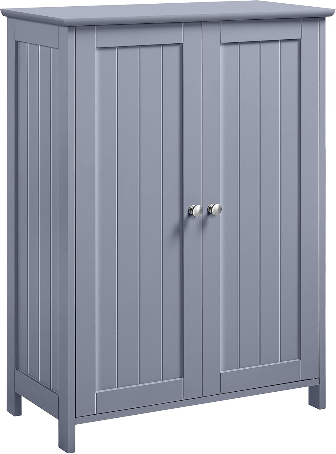 Gray Bathroom Storage Cabinet with Double Doors and Adjustable Shelves Y990314