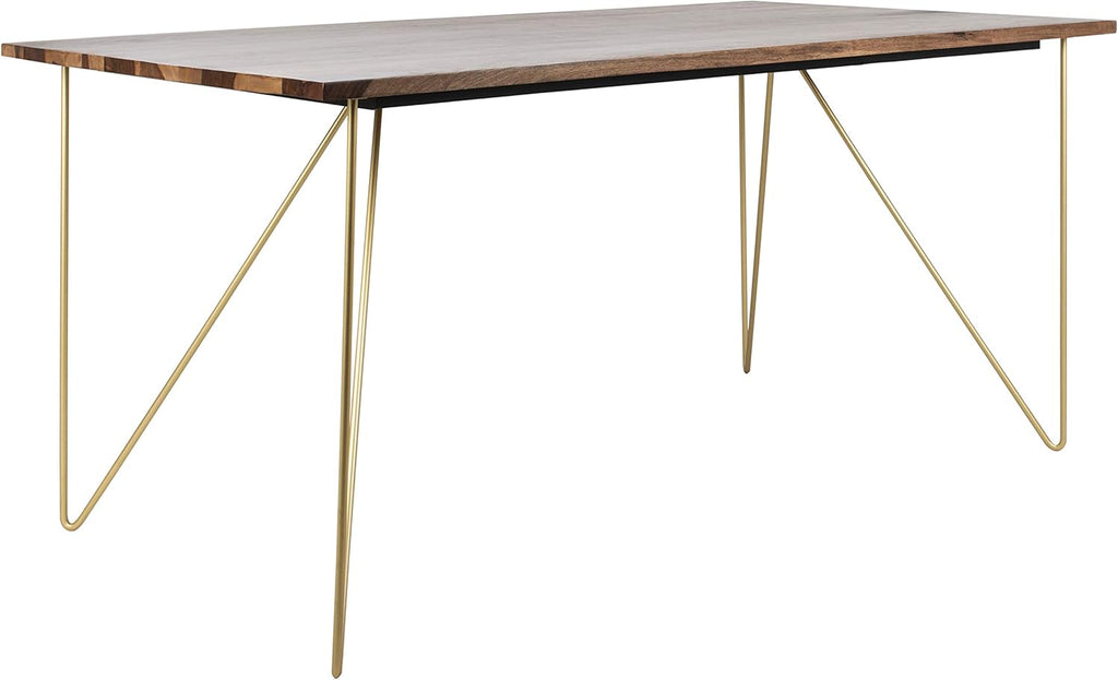 Walnut and Brass Dining Table A557