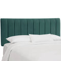 King Teal Velvet Channel Headboard B6581