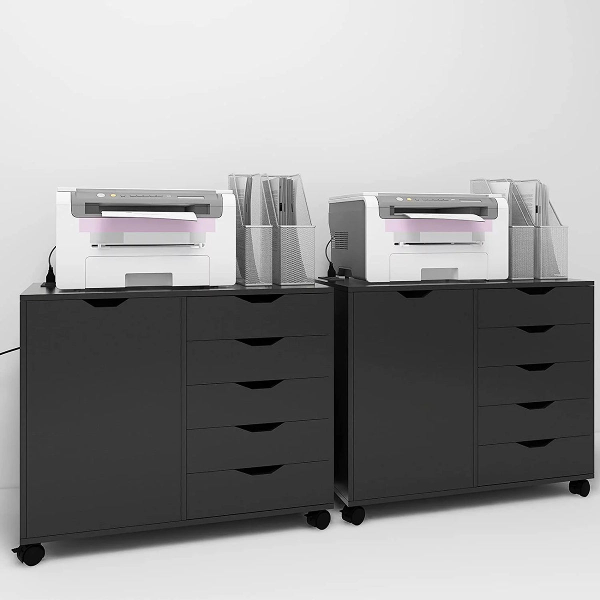5 Drawer Wood File Cabinet with Charging Station H91423