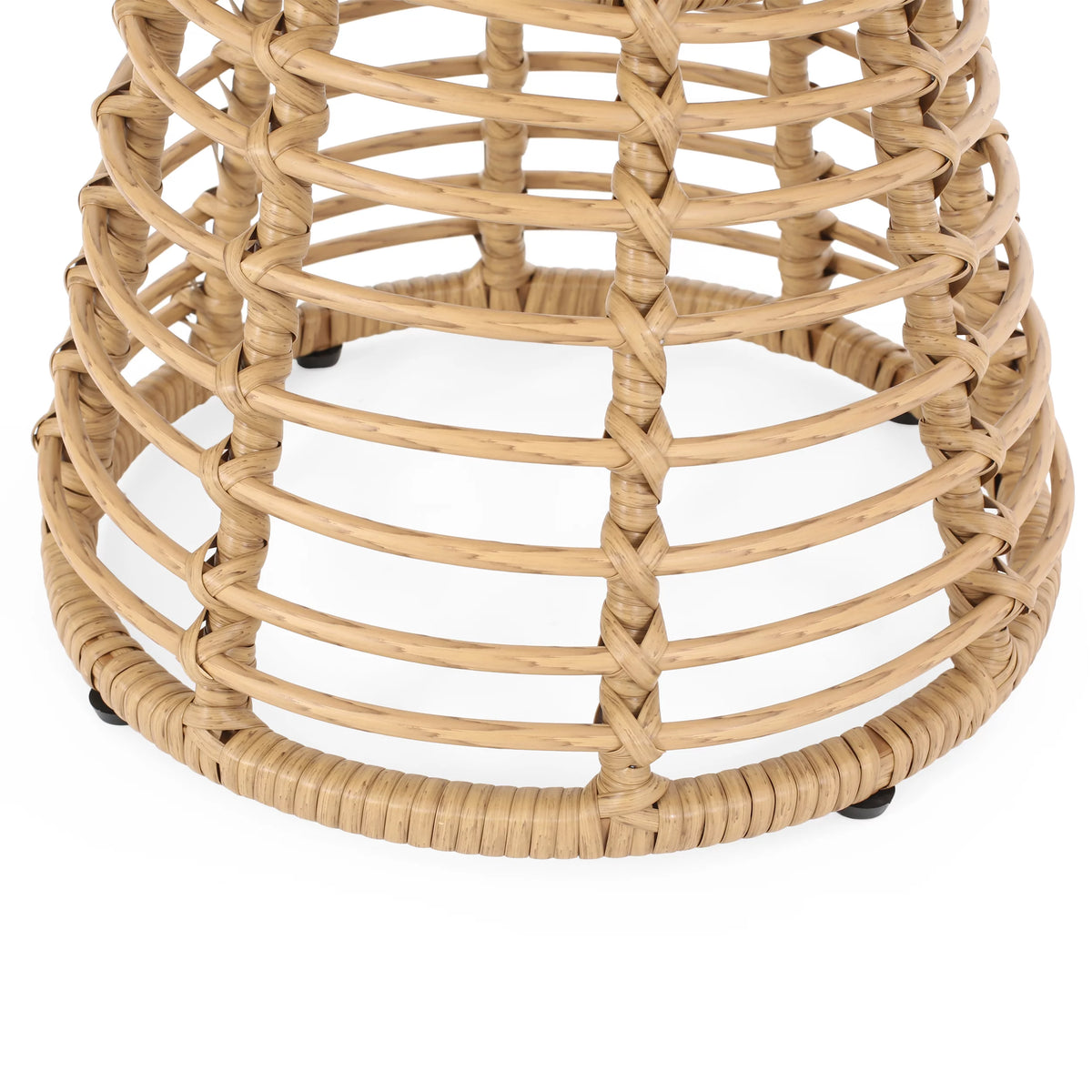 Outdoor Wicker Side Table Light Brown Z668778