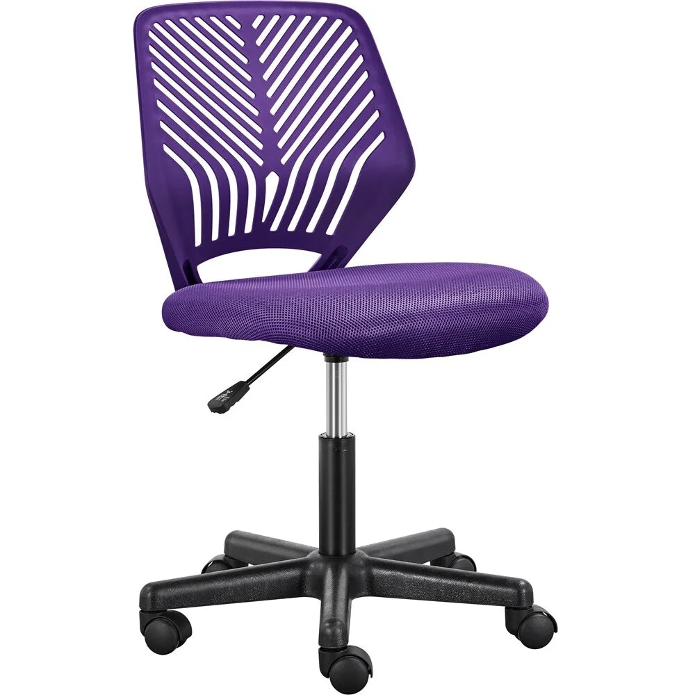 Purple Adjustable Armless Swivel Office Chair J89649