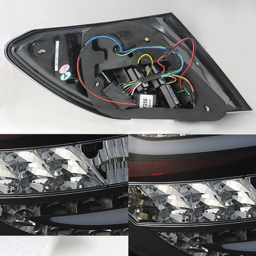 Black Bezel Rear LED Tail Lights Pair L294