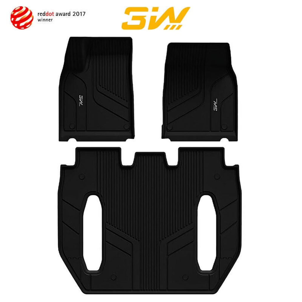 Custom Fit Floor Mats for Tesla Model X 6 Seat 1-3 Rows 2021-2023 All Weather TPE Full Set U3137