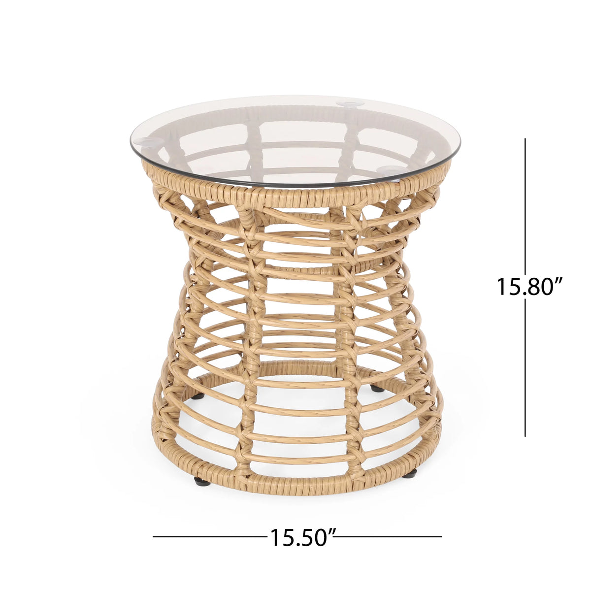 Outdoor Wicker Side Table Light Brown Z668778
