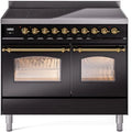40 Induction Range with Electric Oven in Black with Brass Trim U80138