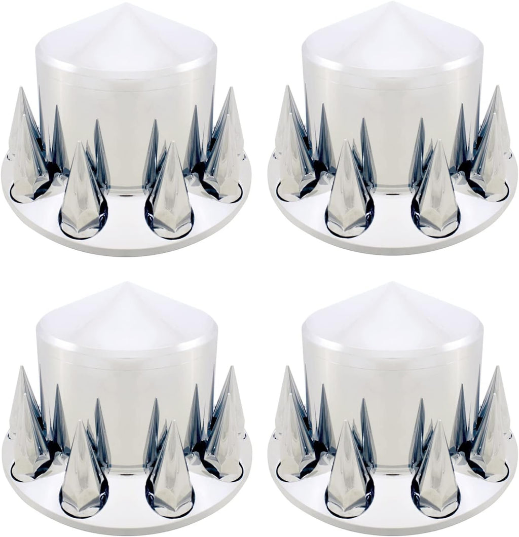 4 Pack Chrome Plated ABS Plastic Wheel Cover Lug Nut Cover for Semi Truck J457