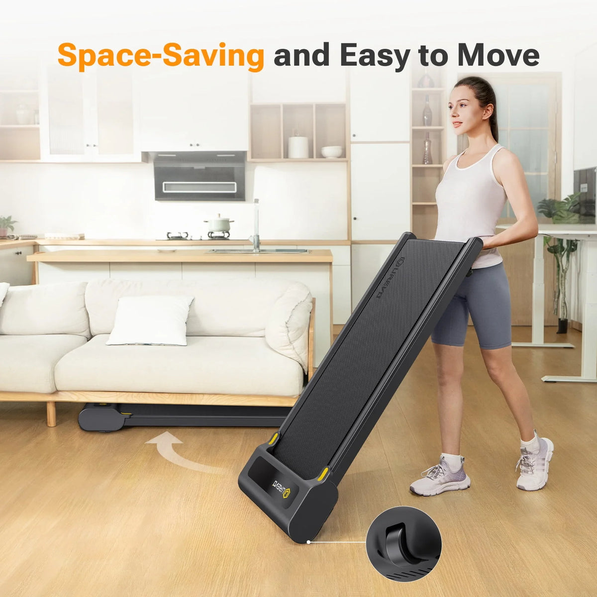 2 in 1 Under Desk Treadmill with Remote Control Q786