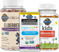 Elderberry Echinacea Zinc Gummies 120 Count Kids Probiotics Berry Cherry 30ct Kids Vitamin D3 Orange Gummies 60ct V67729