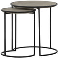 Black 2-Piece Metal Nesting End Table Set J881916
