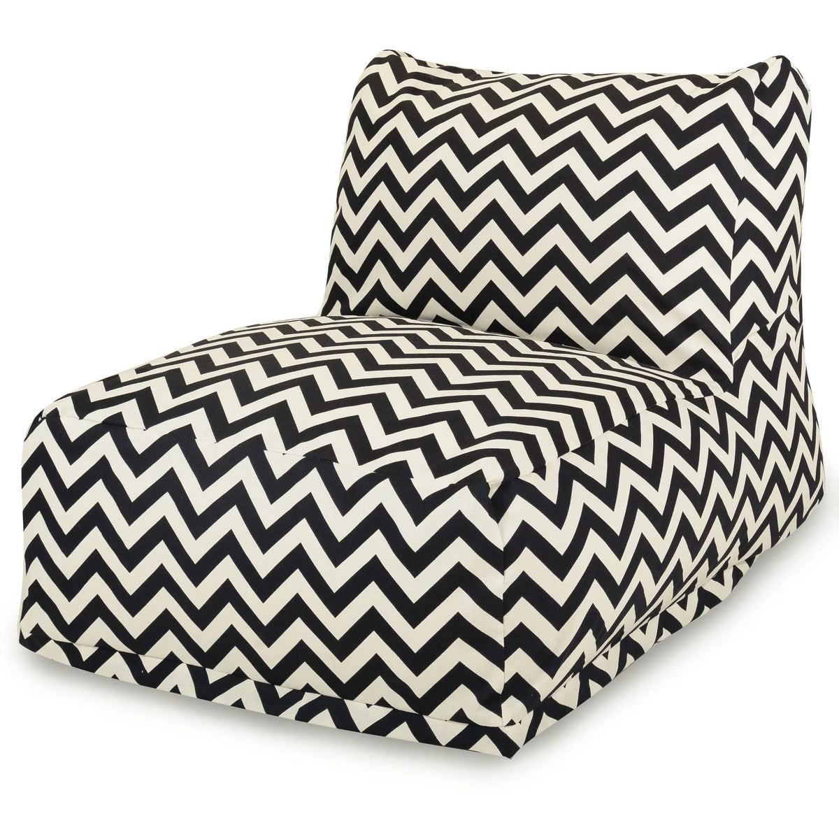 Black Chevron Chair Lounger Bean Bag O951044