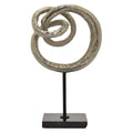 Abstract Decor with Marble Base in Silver Metal W70462