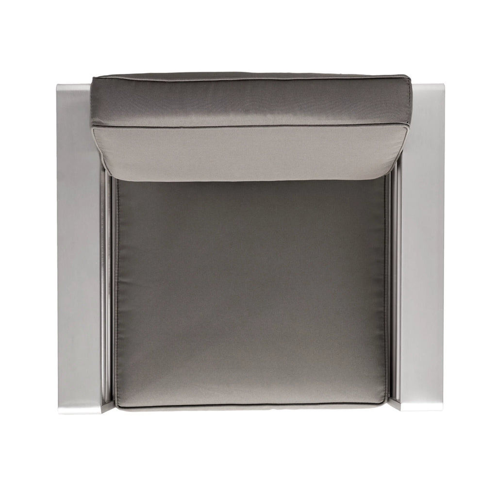 Aluminum Club Chairs with Cushions, Set of 2, Gray Z151