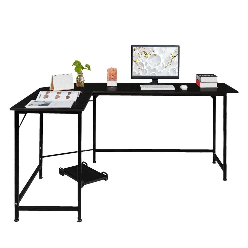 Black L-Shaped Computer Desk S804